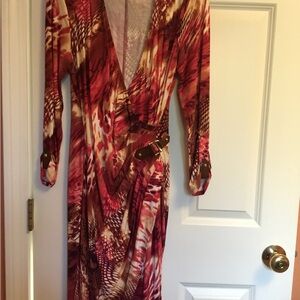 Cache Red and Pink Patterned Dress
